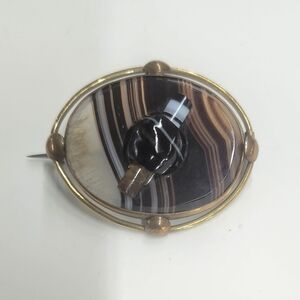 Antique Victorian Scottish Agate Brooch